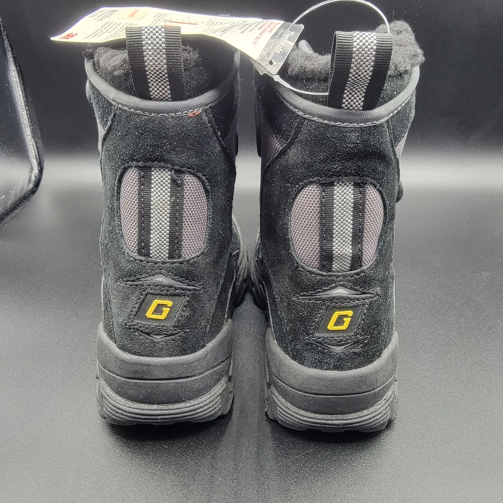 Gap Little Kids Snow Boots Sz 13 Black Grey Yellow 3M Thinsulate Insulation New